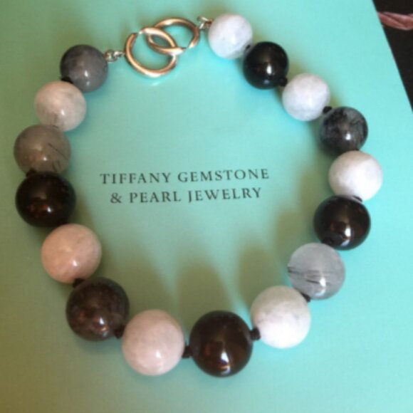 Tiffany & Co Paloma Picasso Rare Moonstone Quartz Onyx Bead Necklace - Picture 4 of 4